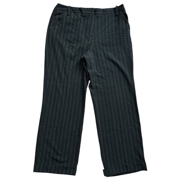 Larry Levine Petite Black White Pinstriped Pants Size 12P - Picture 1 of 11